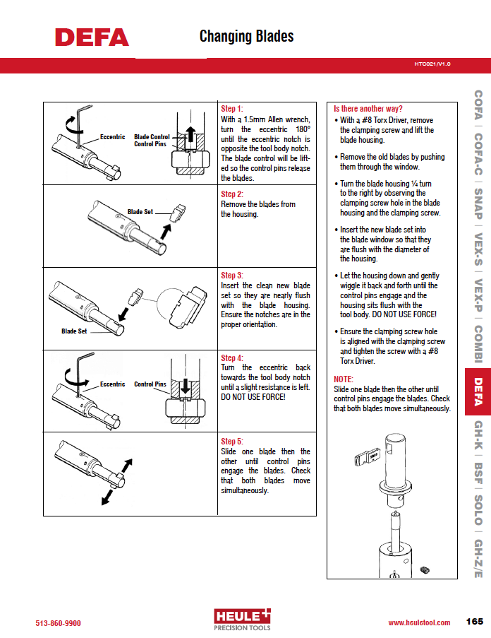 DEFA Changing Blades PDF Preview